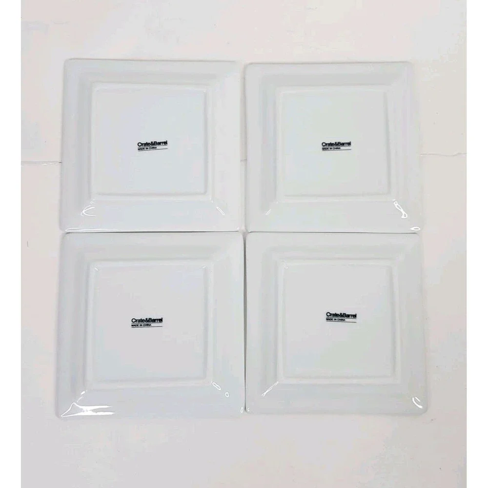 Set of 4 Crate & Barrel White 6